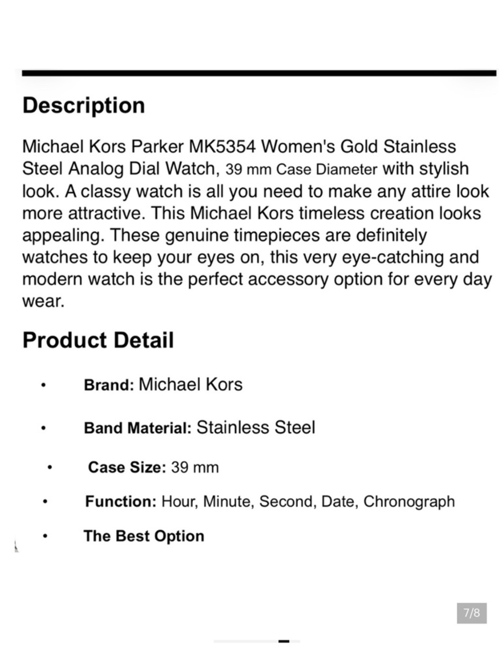 Michael Kors Gold and Crystal Women’s Watch Crystal-Accent - Picture 7 of 8